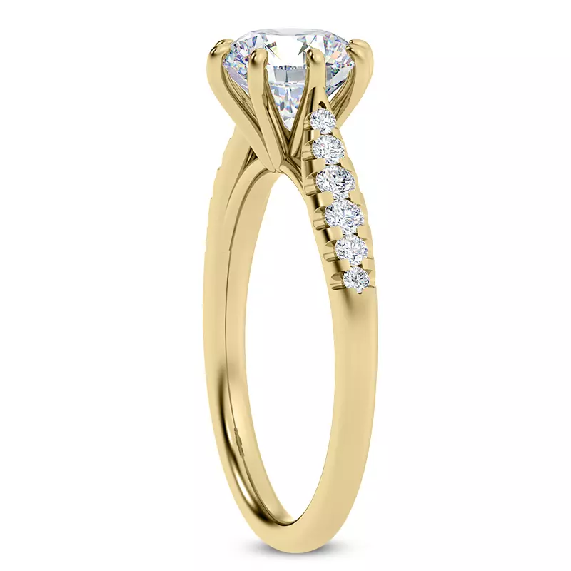 14K Yellow Gold Pau 8 Prong Engagement Ring