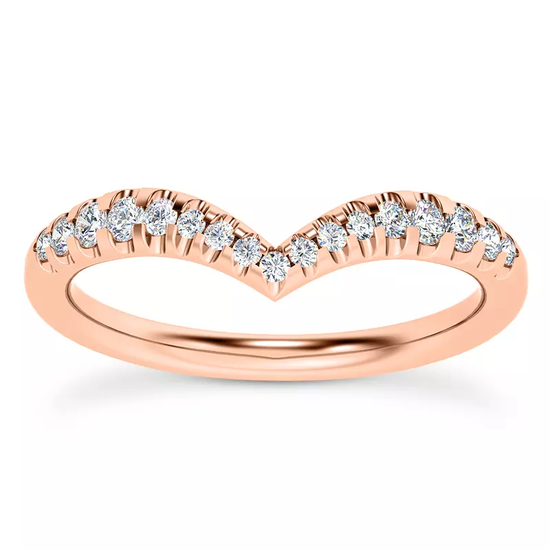 14K Rose Gold Pau Diamond Band