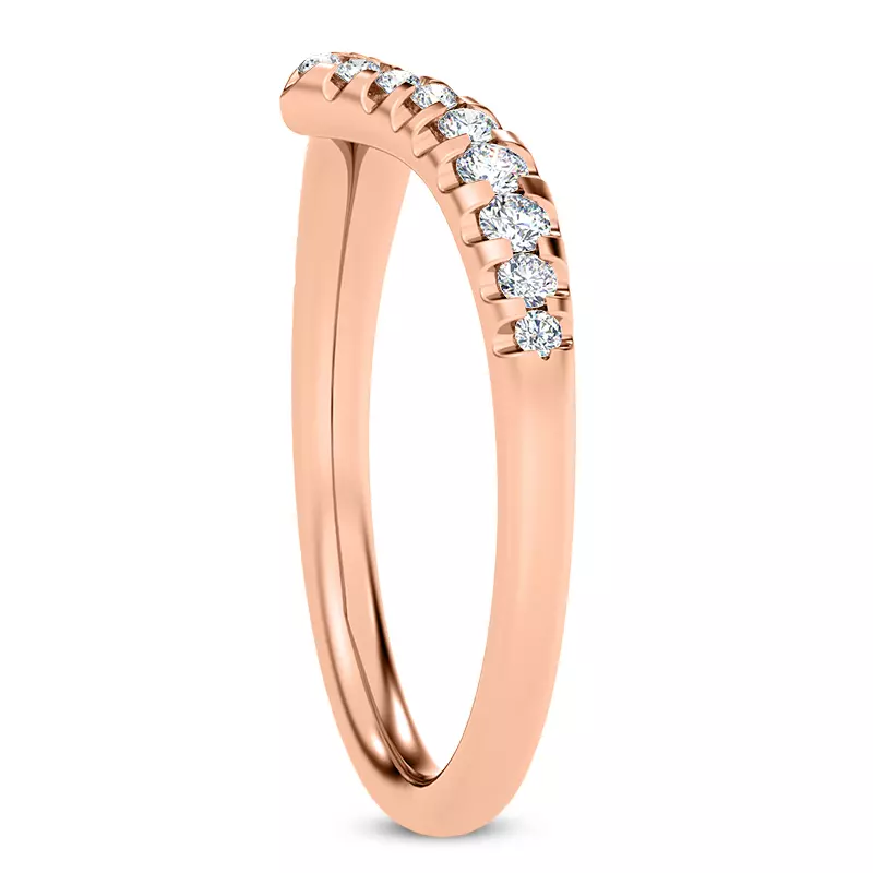 14K Rose Gold Pau Diamond Band