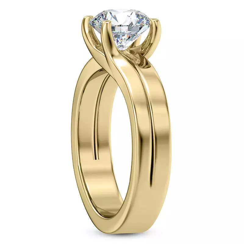 14K Yellow Gold Bleeker Wishbone Solitaire Ring