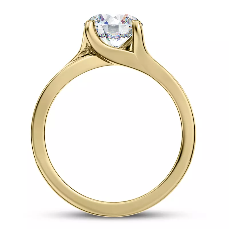 14K Yellow Gold Bleeker Wishbone Solitaire Ring