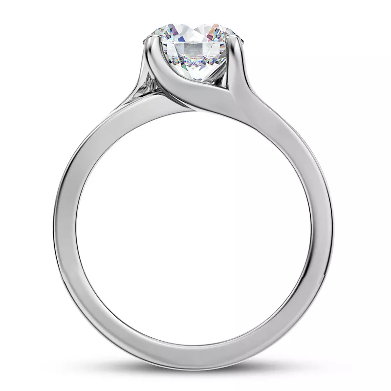 18K White Gold Bleeker Wishbone Solitaire Ring