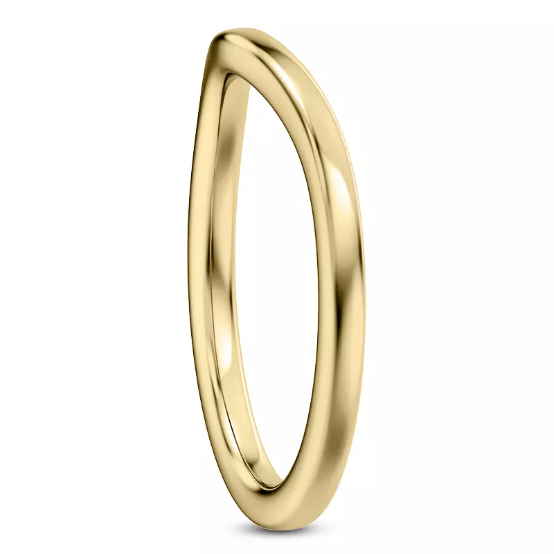 18K Yellow Gold Bleeker Curved Band