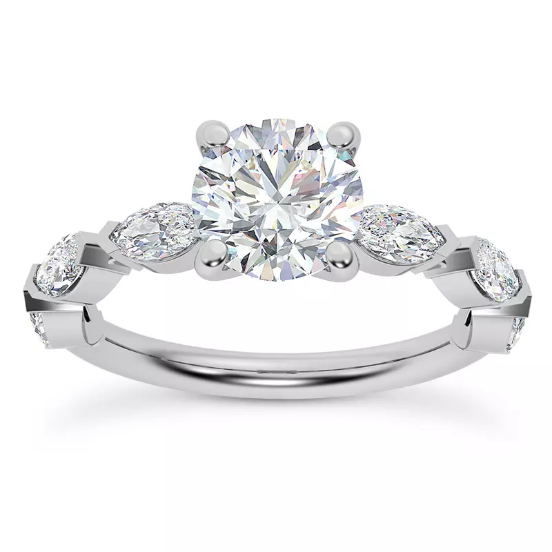 18K White Gold Pala Marquise Diamond Engagement Ring