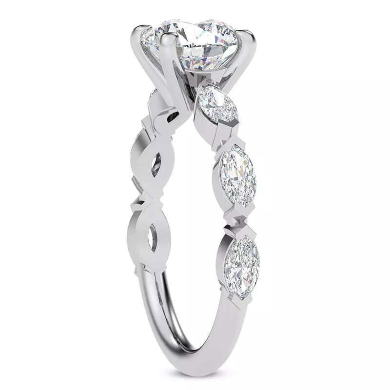 18K White Gold Pala Marquise Diamond Engagement Ring