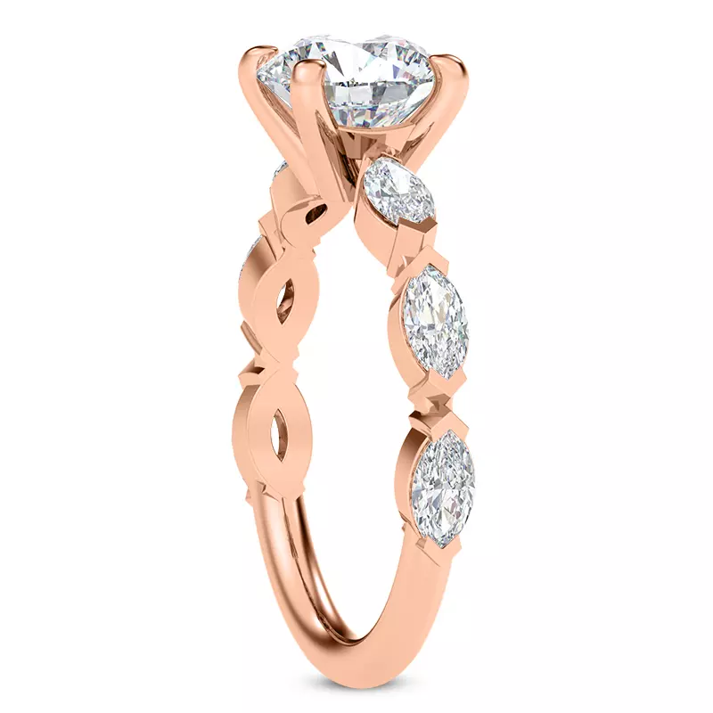 14K Rose Gold Pala Marquise Lab Engagement Ring