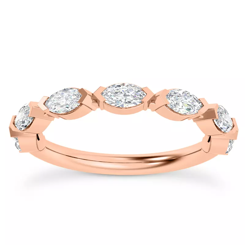 14K Rose Gold Pala Marquise Diamond Band