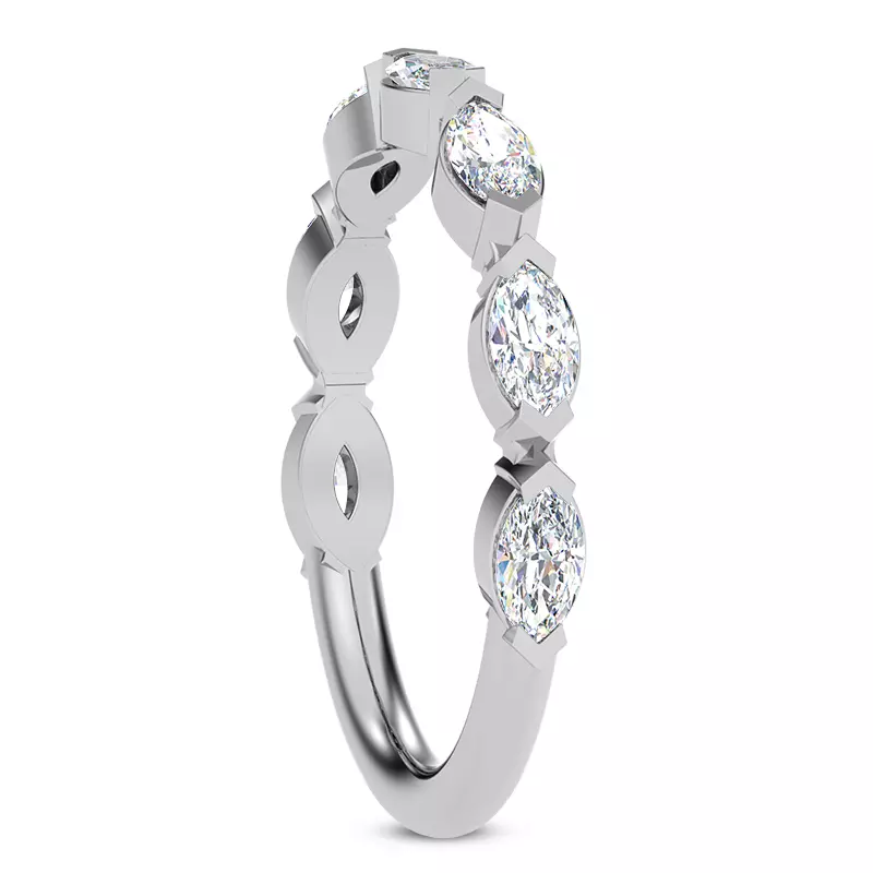 14K White Gold Pala Marquise Diamond Band