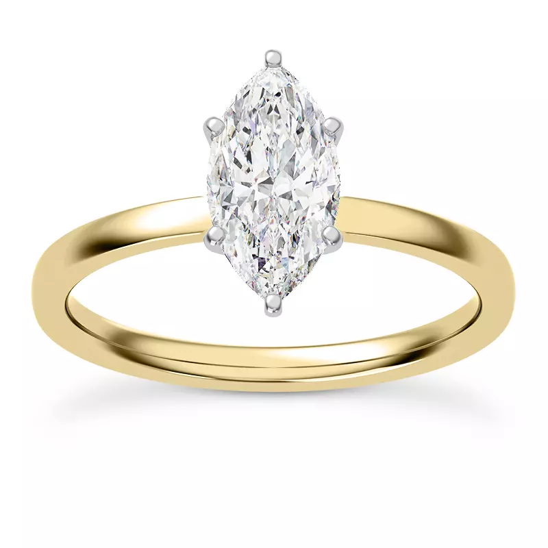 14K Yellow Gold Boda Six Prong 1.5mm Comfort Fit Engagement Ring