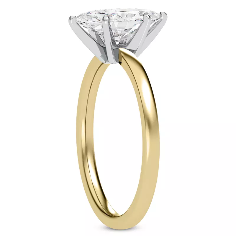 14K Yellow Gold Boda Six Prong 1.5mm Comfort Fit Engagement Ring