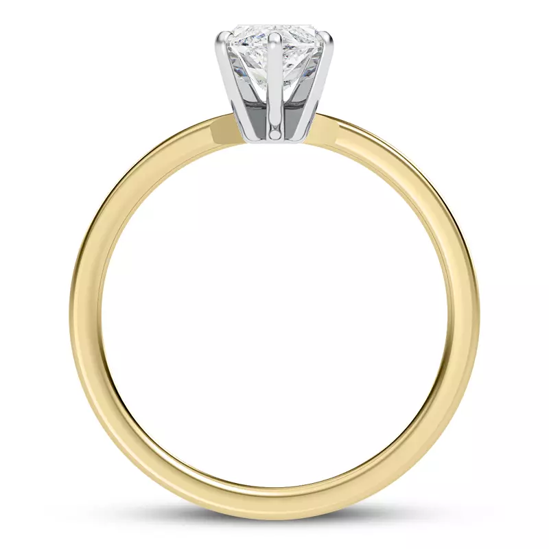 14K Yellow Gold Boda Six Prong 1.5mm Comfort Fit Engagement Ring