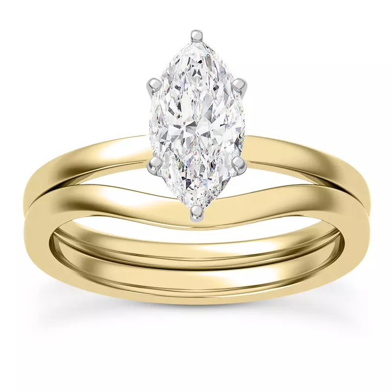 14K Yellow Gold Boda Six Prong 1.5mm Comfort Fit Engagement Ring