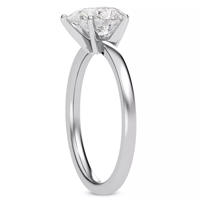 18K White Gold Boda Six Prong 1.5mm Comfort Fit Engagement Ring