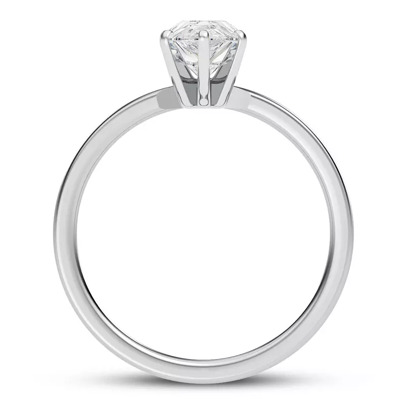 18K White Gold Boda Six Prong 1.5mm Comfort Fit Engagement Ring