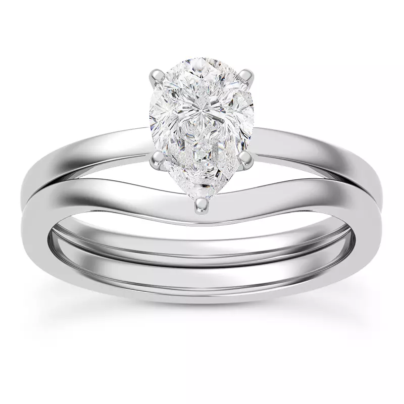 18K White Gold Boda Six Prong 1.5mm Comfort Fit Engagement Ring