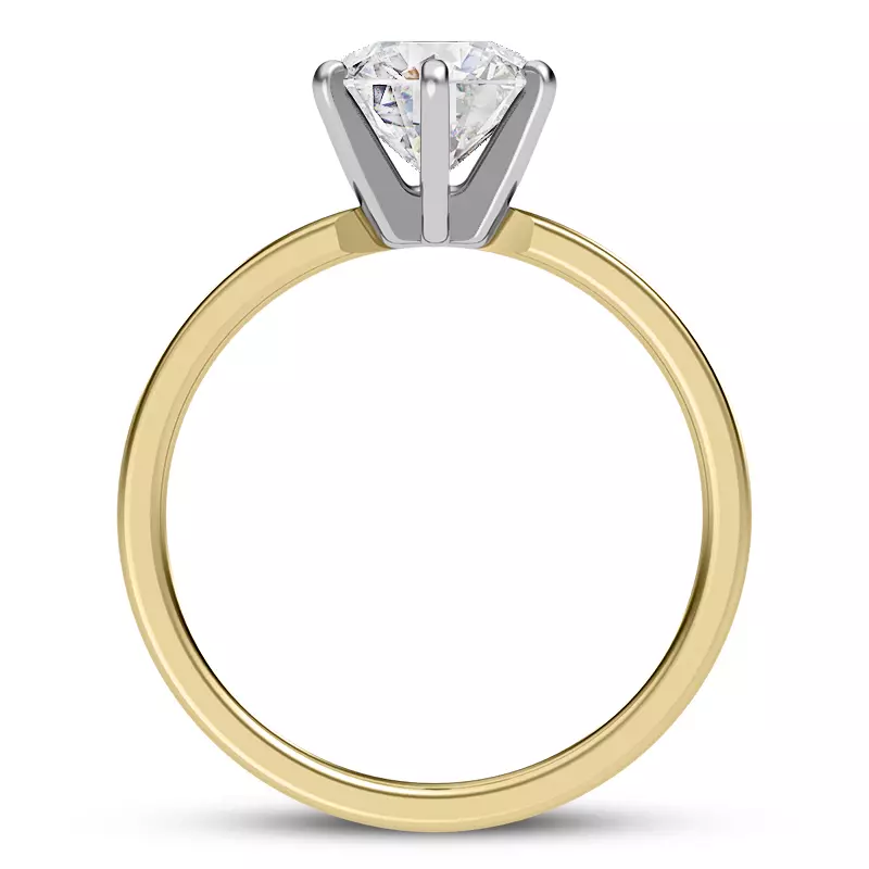 18K Yellow Gold Boda Six Prong 1.5mm Comfort Fit Engagement Ring