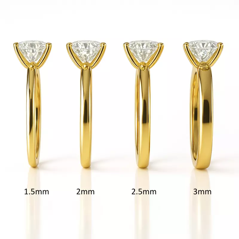 18K Yellow Gold Boda Six Prong 1.5mm Comfort Fit Engagement Ring
