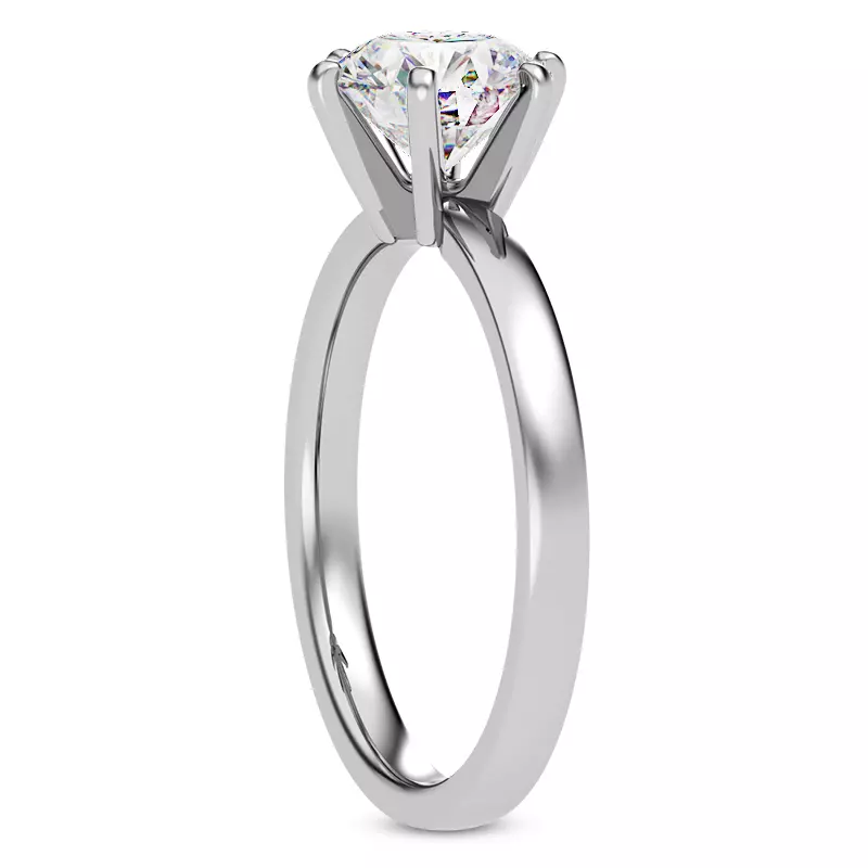 Platinum Boda Six Prong 1.5mm Comfort Fit Engagement Ring