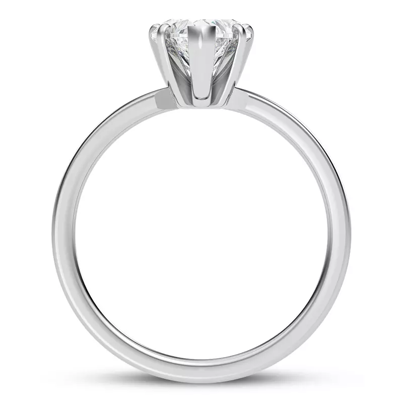 Platinum Boda Six Prong 1.5mm Comfort Fit Engagement Ring