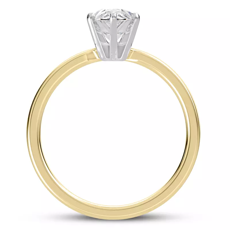 14K Yellow Gold Boda Six Prong 2mm Comfort Fit Engagement Ring