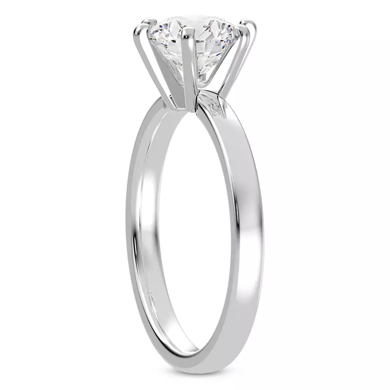 18K White Gold Boda Six Prong 2mm Comfort Fit Engagement Ring