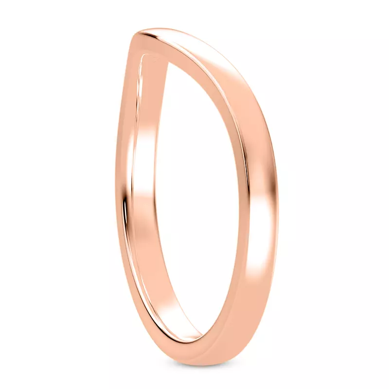 14K Rose Gold Boda 2mm Curved Band
