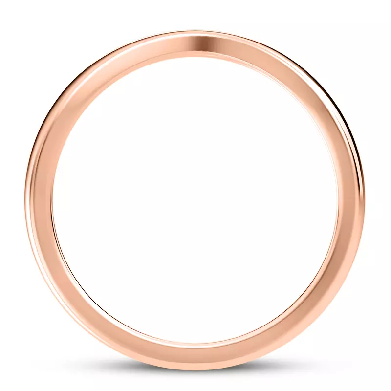 14K Rose Gold Boda 2mm Curved Band