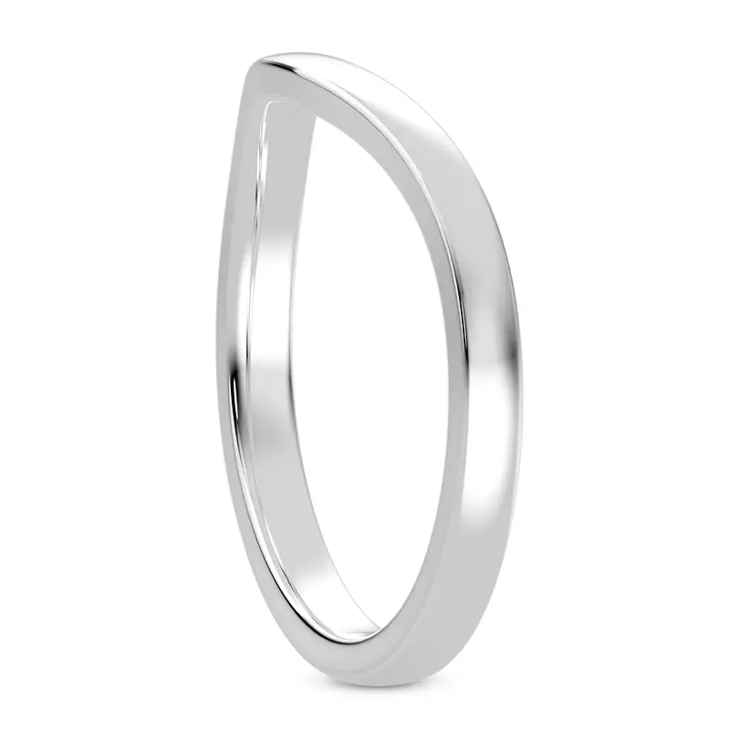 14K White Gold Boda 2mm Curved Band