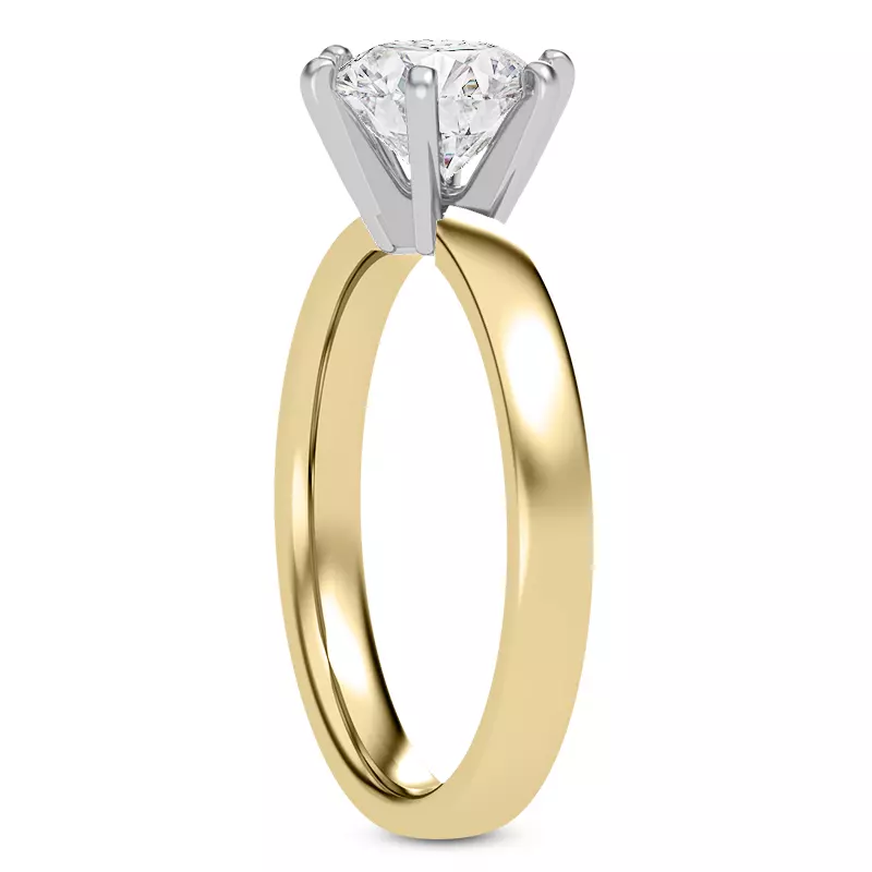 14K Yellow Gold Boda Six Prong 2.5mm Comfort Fit Engagement ring
