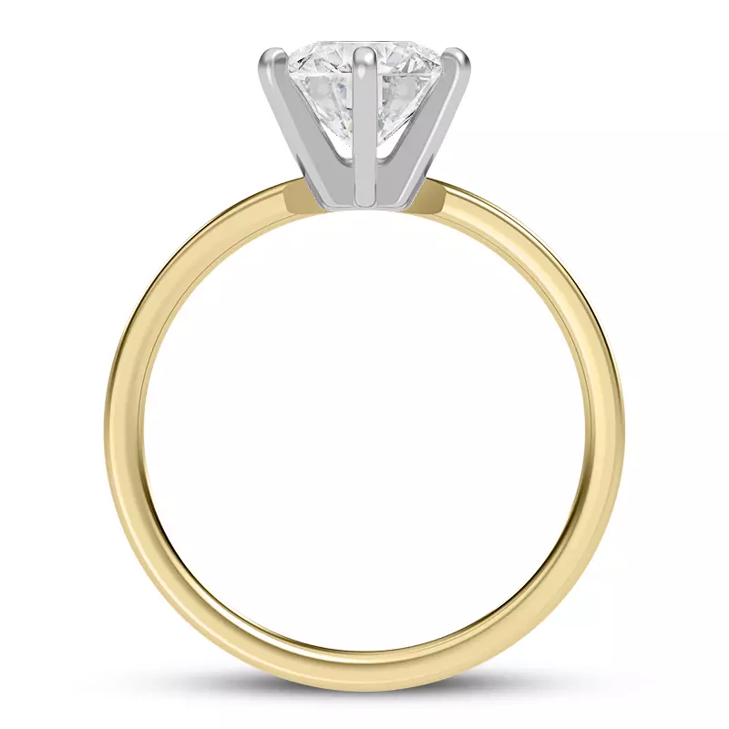 14K Yellow Gold Boda Six Prong 2.5mm Comfort Fit Engagement ring