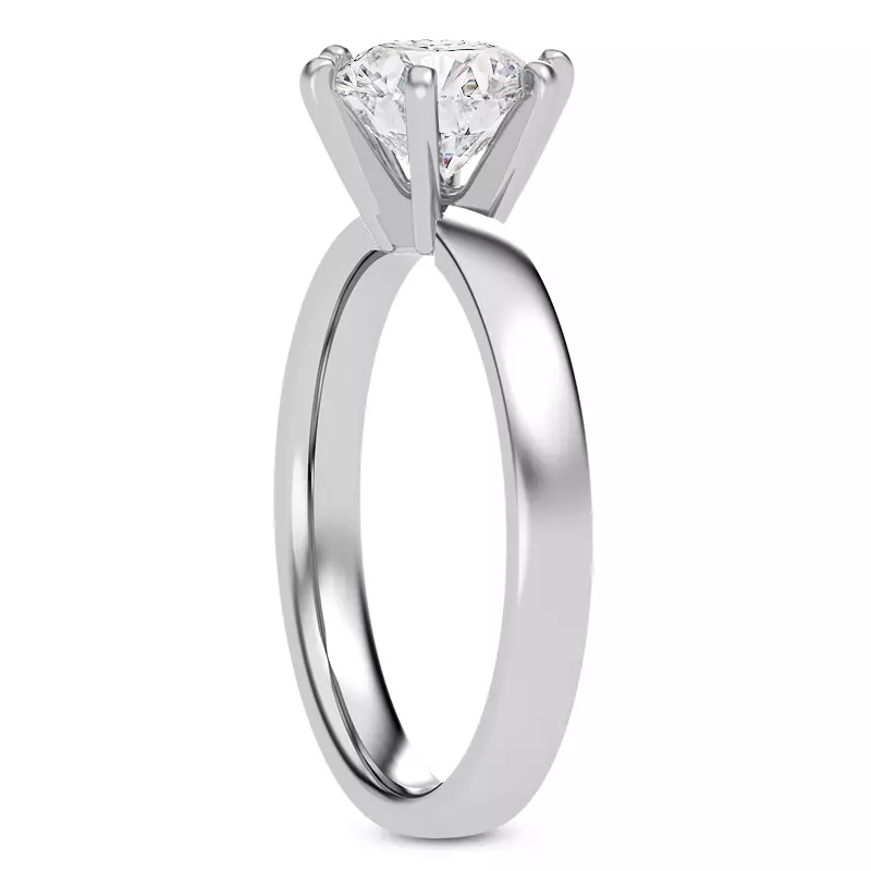 Platinum Boda Six Prong 2.5mm Comfort Fit Engagement ring