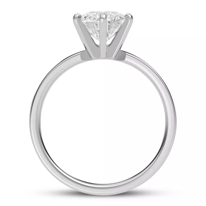 Platinum Boda Six Prong 2.5mm Comfort Fit Engagement ring