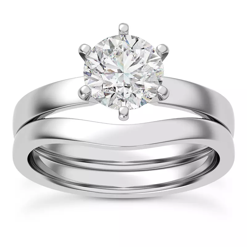 Platinum Boda Six Prong 2.5mm Comfort Fit Engagement ring