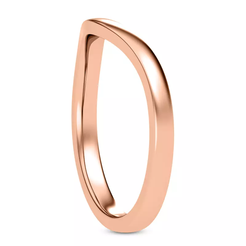 14K Rose Gold Boda Curved 2mm Band