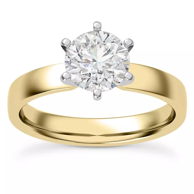 Boda Six Prong 3mm Comfort Fit Engagement Ring