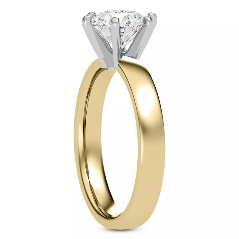 14K Yellow Gold Boda Six Prong 3mm Comfort Fit Engagement Ring