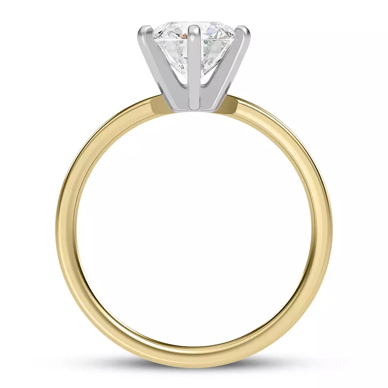 14K Yellow Gold Boda Six Prong 3mm Comfort Fit Engagement Ring