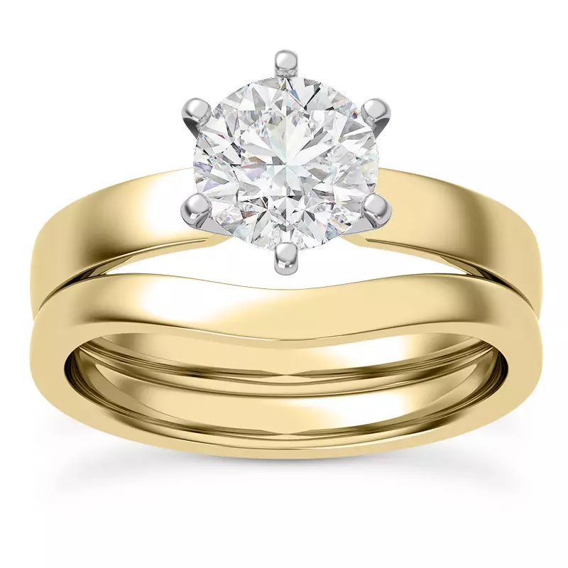 14K Yellow Gold Boda Six Prong 3mm Comfort Fit Engagement Ring