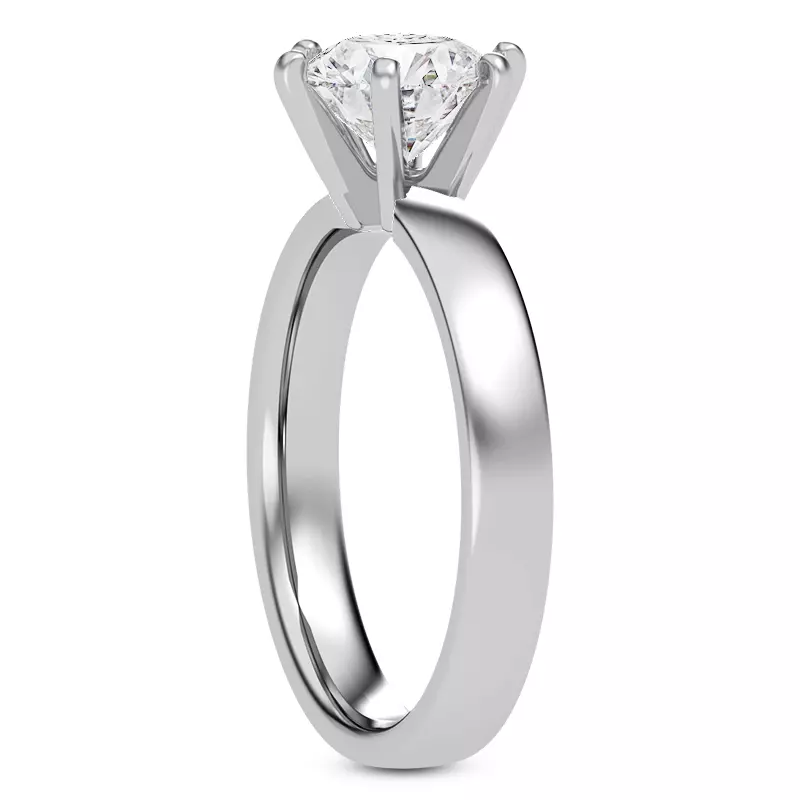 Platinum Boda Six Prong 3mm Comfort Fit Engagement Ring