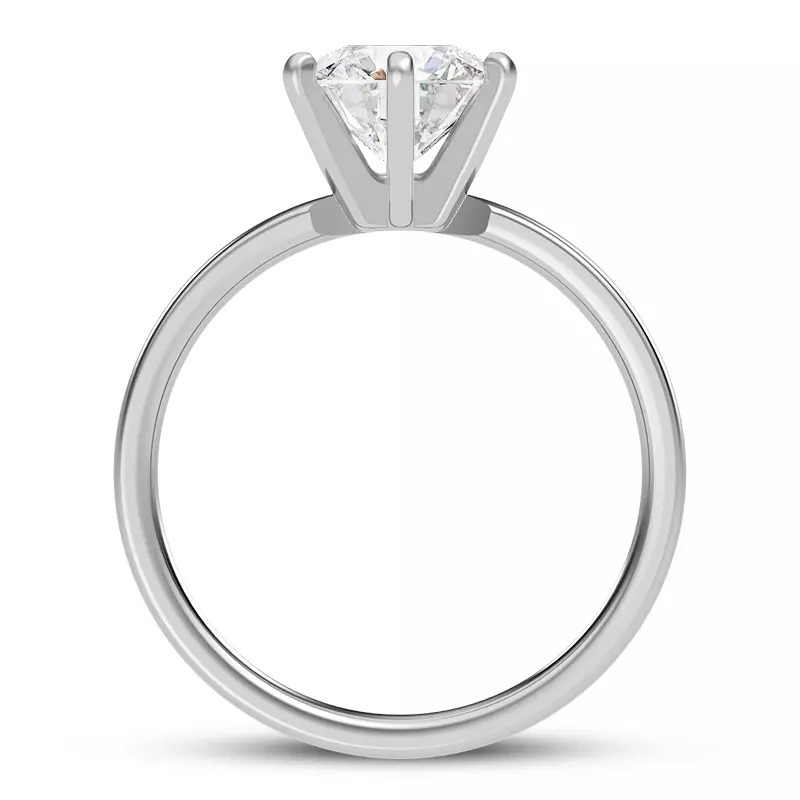 Platinum Boda Six Prong 3mm Comfort Fit Engagement Ring