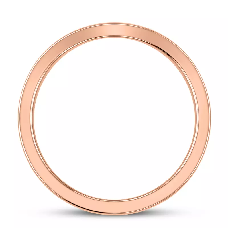14K Rose Gold Boda  2mm Curved Band