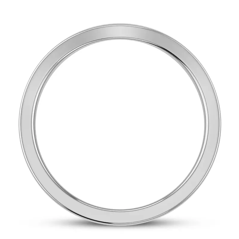 14K White Gold Boda  2mm Curved Band