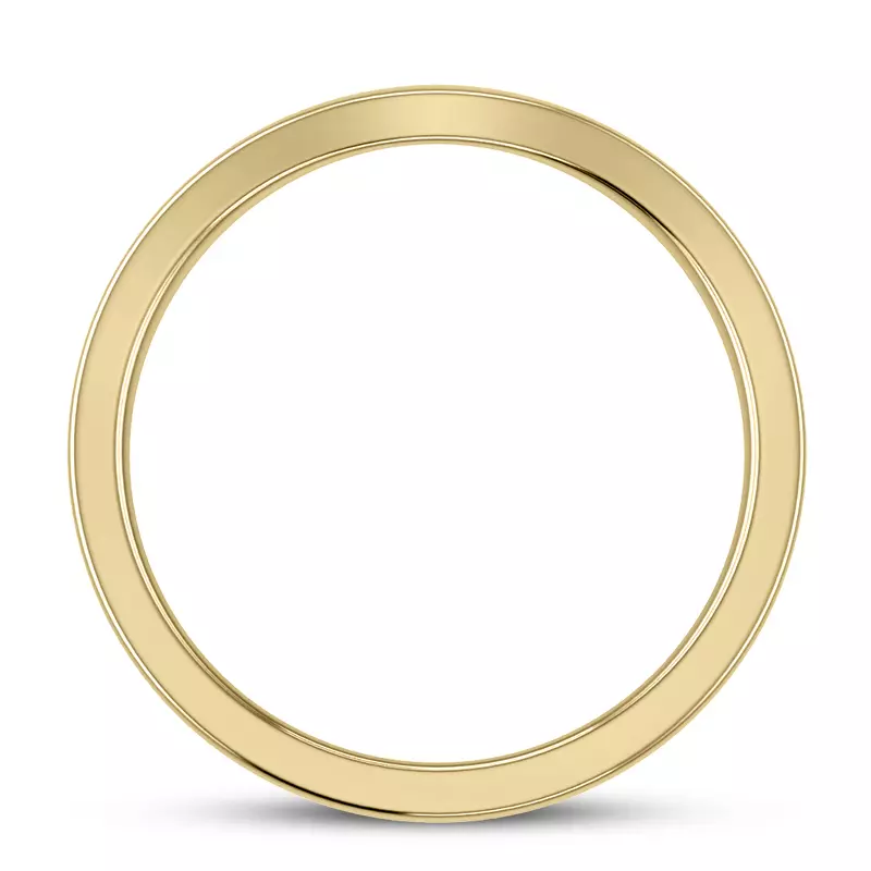 14K Yellow Gold Boda  2mm Curved Band