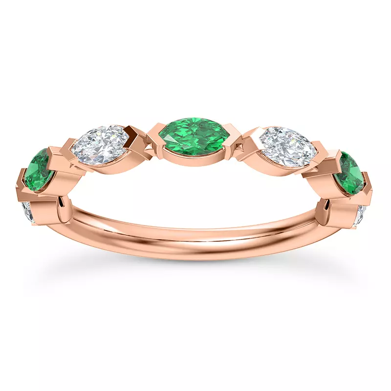 Clora Emerald And Diamond Band