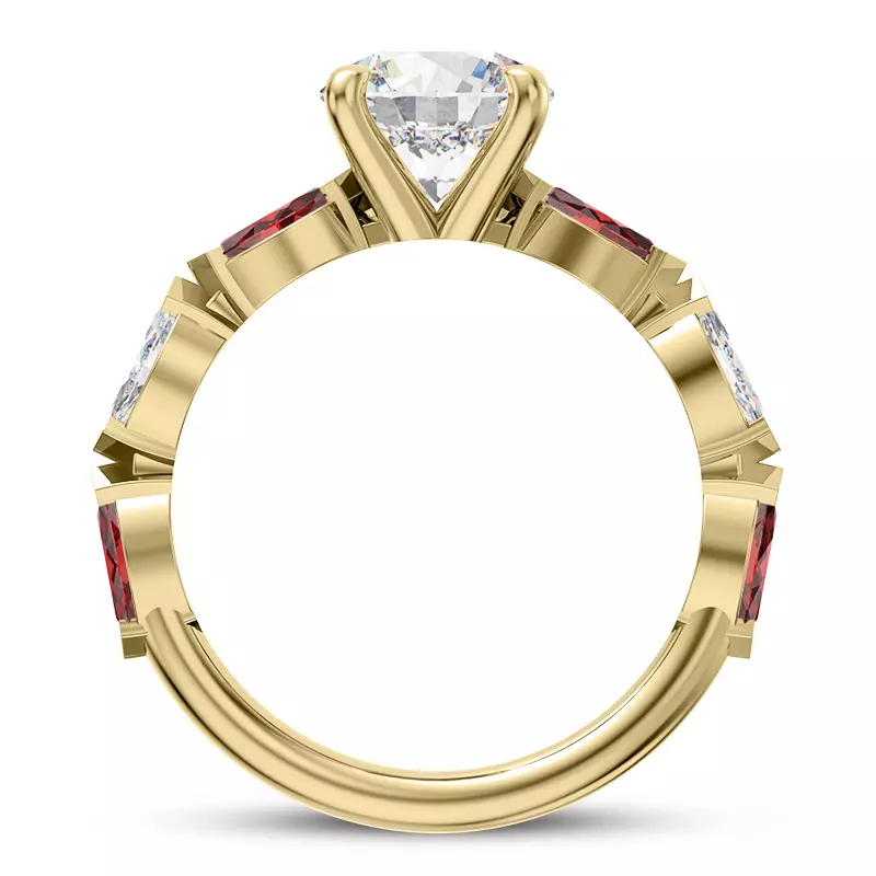 14K Yellow Gold Adamina Ruby And Diamond Engagement ring