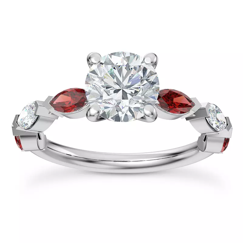 Platinum Adamina Ruby And Diamond Engagement ring