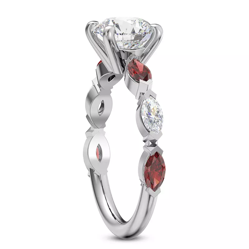Platinum Adamina Ruby And Diamond Engagement ring