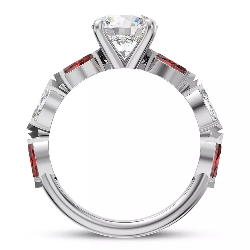 Platinum Adamina Ruby And Diamond Engagement ring