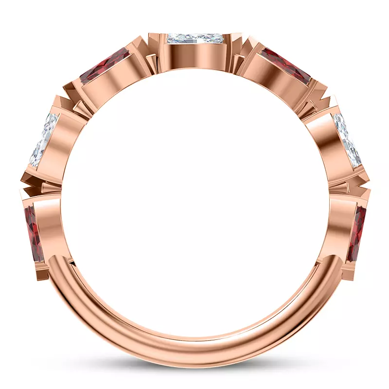 14K Rose Gold Adamina Ruby And Diamond Band