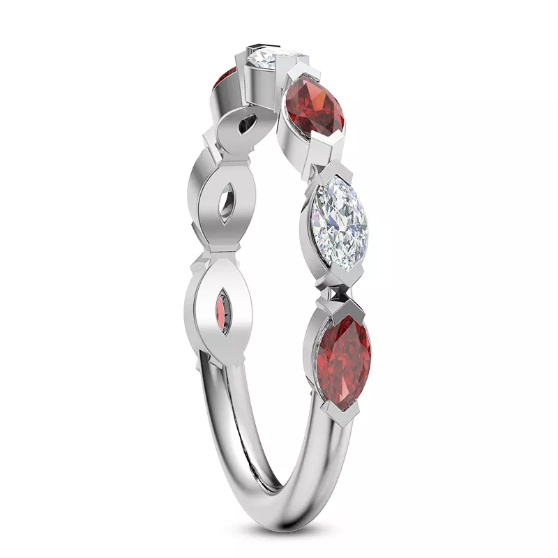 Platinum Adamina Ruby And Diamond Band